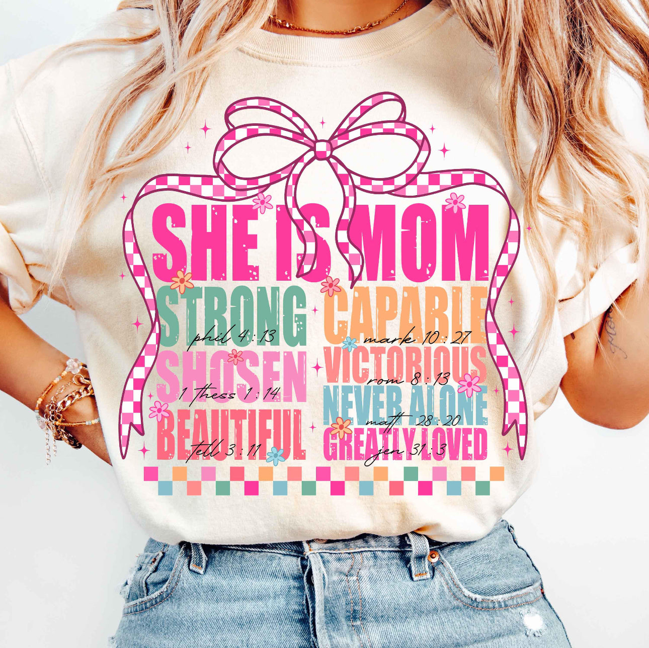 She Is Mom Bow Shirt