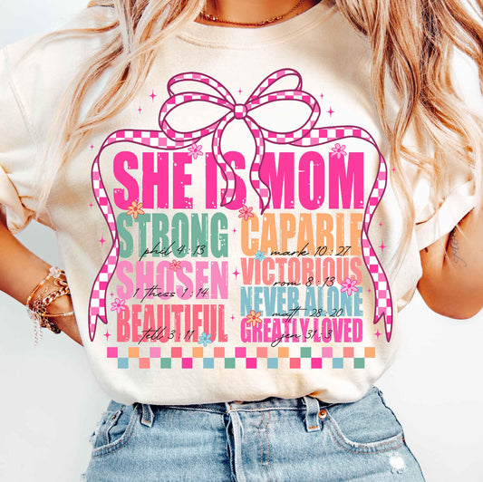 She Is Mom Bow Crew