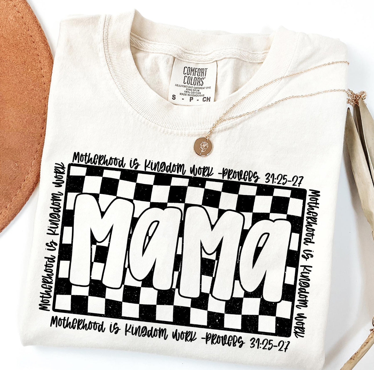 Checkered Mama Shirt.